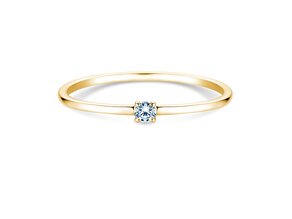 Engagement ring Pure in 9K yellow gold with diamond 0.04ct G/SI