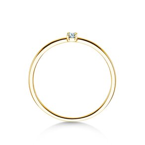 Engagement ring Pure in 9K yellow gold with diamond 0.04ct G/SI