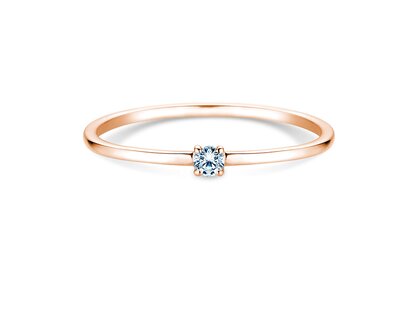 Engagement ring Pure in 9K rosé gold with diamond 0.04ct G/SI
