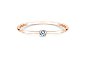 Engagement ring Pure in 9K rosé gold with diamond 0.04ct G/SI