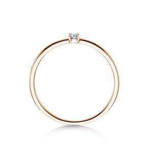 Engagement ring Pure in 9K rosé gold with diamond 0.04ct G/SI