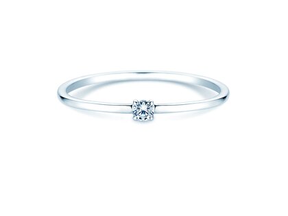 Engagement ring Pure in 9K white gold with diamond 0.04ct G/SI