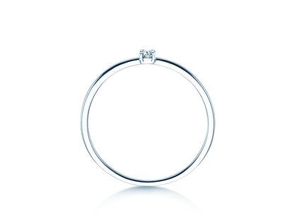 Engagement ring Pure in 9K white gold with diamond 0.04ct G/SI