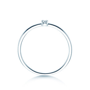 Engagement ring Pure in 9K white gold with diamond 0.04ct G/SI