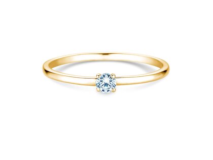 Engagement ring Pure in 14K yellow gold with diamond 0.08ct G/SI