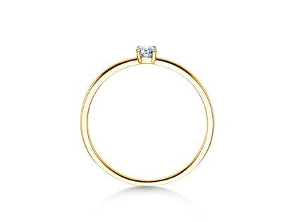 Engagement ring Pure in 14K yellow gold with diamond 0.08ct G/SI