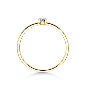 Engagement ring Pure in 14K yellow gold with diamond 0.08ct G/SI