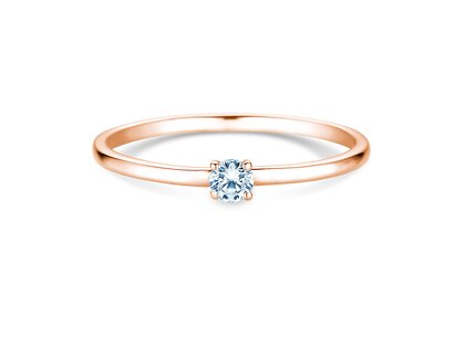 Engagement ring Pure in 18K rosé gold with diamond 0.08ct G/SI