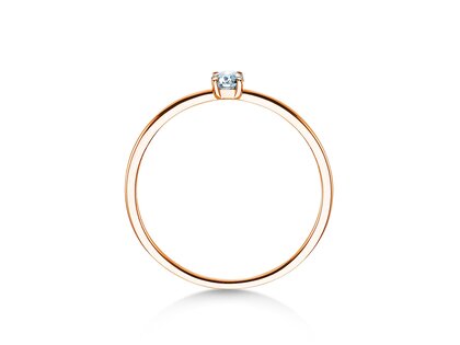 Engagement ring Pure in 18K rosé gold with diamond 0.08ct G/SI