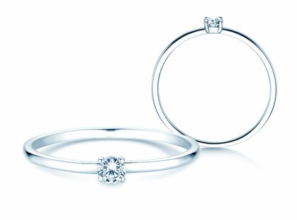 Engagement ring Pure in 18K white gold with diamond 0.08ct G/SI