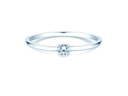 Engagement ring Pure in 14K white gold with diamond 0.08ct G/SI