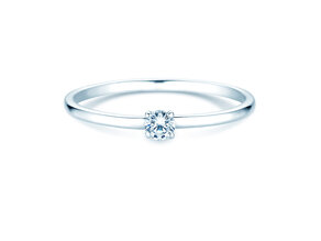 Engagement ring Pure in 14K white gold with diamond 0.08ct G/SI