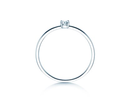Engagement ring Pure in 14K white gold with diamond 0.08ct G/SI
