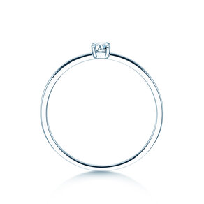 Engagement ring Pure in 14K white gold with diamond 0.08ct G/SI