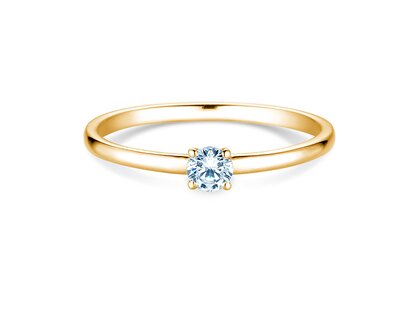 Engagement ring Pure in 14K yellow gold with diamond 0.13ct G/SI