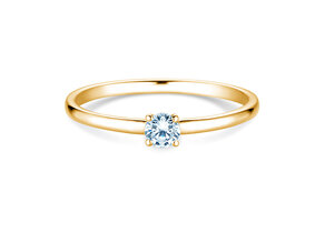 Engagement ring Pure in 14K yellow gold with diamond 0.13ct G/SI