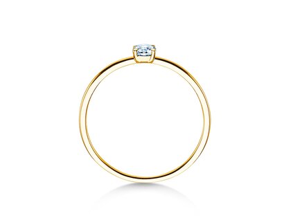 Engagement ring Pure in 14K yellow gold with diamond 0.13ct G/SI