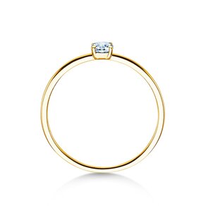Engagement ring Pure in 14K yellow gold with diamond 0.13ct G/SI