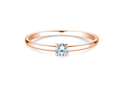 Engagement ring Pure in 14K rosé gold with diamond 0.13ct G/SI