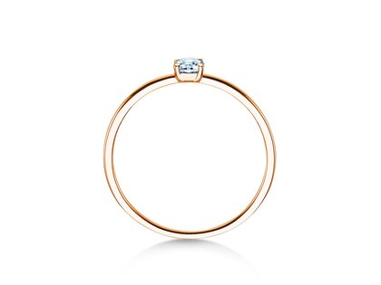 Engagement ring Pure in 14K rosé gold with diamond 0.13ct G/SI