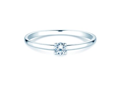 Engagement ring Pure in 14K white gold with diamond 0.13ct G/SI