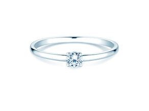Engagement ring Pure in 14K white gold with diamond 0.13ct G/SI