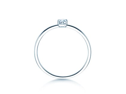 Engagement ring Pure in 14K white gold with diamond 0.13ct G/SI