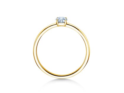 Engagement ring Pure in 9K yellow gold with diamond 0.23ct G/SI