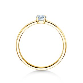 Engagement ring Pure in 9K yellow gold with diamond 0.23ct G/SI