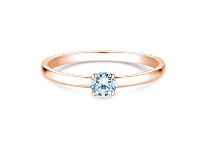 Engagement ring Pure in 9K rosé gold with diamond 0.23ct G/SI