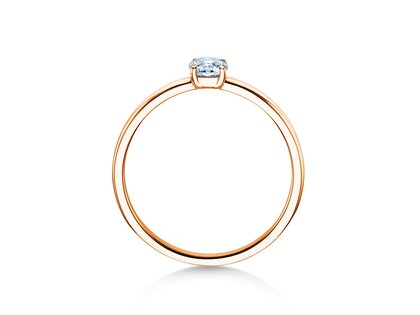 Engagement ring Pure in 9K rosé gold with diamond 0.23ct G/SI