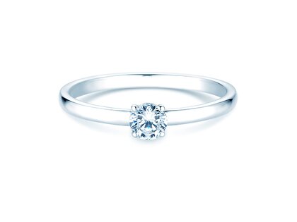 Engagement ring Pure in 9K white gold with diamond 0.23ct H/SI