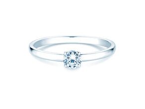 Engagement ring Pure in 9K white gold with diamond 0.23ct H/SI