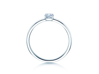 Engagement ring Pure in 9K white gold with diamond 0.23ct H/SI