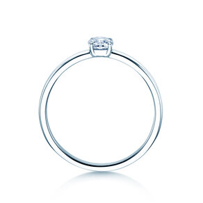 Engagement ring Pure in 9K white gold with diamond 0.23ct H/SI