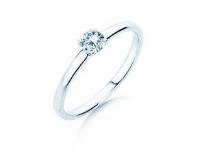 Engagement ring Pure in 9K white gold with diamond 0.23ct H/SI