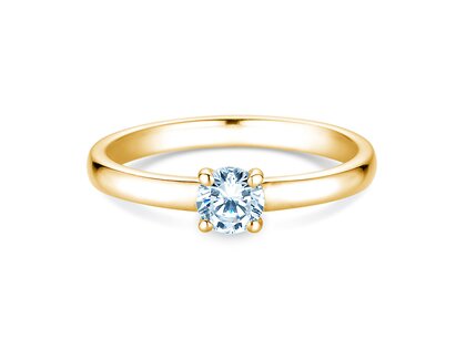 Engagement ring Pure in 14K yellow gold with diamond 0.30ct G/SI