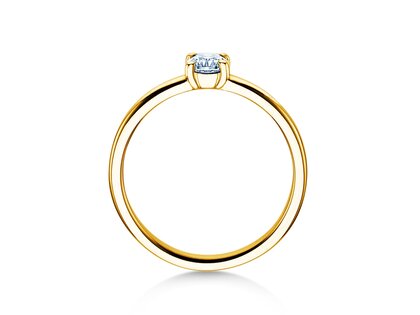 Engagement ring Pure in 14K yellow gold with diamond 0.30ct G/SI