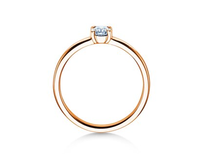 Engagement ring Pure in 14K rosé gold with diamond 0.30ct H/SI