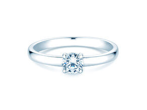 Engagement ring Pure in 9K white gold with diamond 0.30ct H/SI