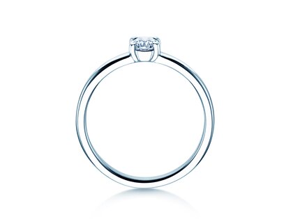 Engagement ring Pure in 9K white gold with diamond 0.30ct H/SI