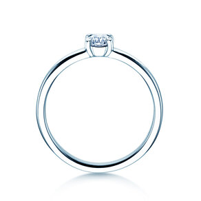 Engagement ring Pure in 9K white gold with diamond 0.30ct H/SI