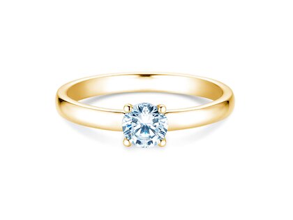 Engagement ring Pure in 9K yellow gold with diamond 0.60ct H/SI