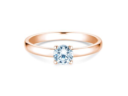 Engagement ring Pure in 14K rosé gold with diamond 0.50ct H/SI