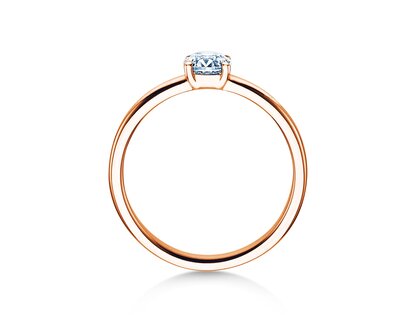 Engagement ring Pure in 14K rosé gold with diamond 0.50ct H/SI