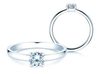 Engagement ring Pure in 9K white gold with diamond 0.60ct G/SI