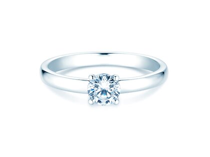 Engagement ring Pure in 9K white gold with diamond 0.60ct G/SI