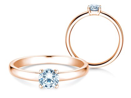 Engagement ring Pure in 14K rosé gold with diamond 0.50ct H/SI