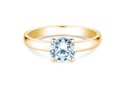 Engagement ring Pure in 9K yellow gold with diamond 2.00ct H/SI