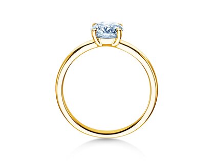 Engagement ring Pure in 9K yellow gold with diamond 2.00ct H/SI